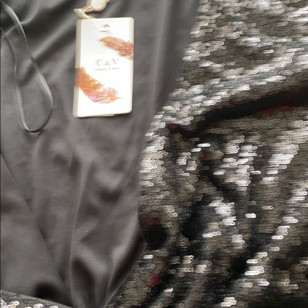 C & V sequin black Romper - Picture 6 of 7